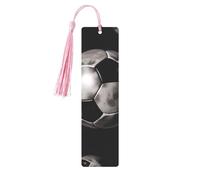 Soccer Black Printed Metal Bookmarks S - Pink Lightweight Aluminium Book Marker for Books, Journals & Gifts, Ideal Book Lovers, Holiday Decor & Crafts