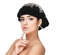 Soccer Black Printed Satin Hair Bonnet for Sleeping Double Layer Silk Sleep Cap Hair Wrap Cap for Women Men