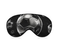 Soccer Black Sleep Mask, Ultra Soft Eye Mask for Sleeping with Adjustable Strap, Comfortable Lightweight Blindfold Eyeshade, Total Blackout Eye Cover for Night Sleep Travel Office Nap