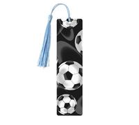 Soccer Black Wooden Bookmark Perfect Decoration for Bookmarks Lovers Students Reading Book Club