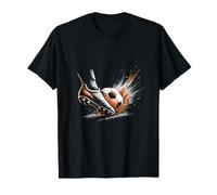 Soccer Boot Strike Halftone Action Graphic Art T-Shirt