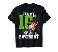 Soccer Boy It's My 10th Birthday American Flag T-Shirt