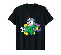Soccer Brazil flag with Unicorn for kid Girls and Boys funny T-Shirt