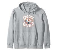 Soccer Brother Sketch Ball Design Zip Hoodie