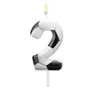 Soccer Candle, Football Birthday 2nd Number Two Candles Soccer Cake Topper Sport Theme Cake Decorations for Boys Girls Second Birthday Celebration Decor Supplies (Number 2)