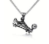 Soccer Cleats and Ball Silver or Gold Necklace - Show Your Love for the Beautiful Game!", - Score Style Points On and Off the Field! Stainless Steel Soccer Fan Pendant - Hip-Hop Street Style Necklace