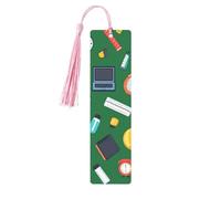 Soccer Clock Bookmark Pencil Ruler Wooden Bookmark with Tassel Book Mark for Women Men Reading Page Markers Gifts for Book Lovers
