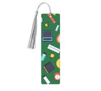 Soccer Clock Bookmark Pencil Ruler Wooden Bookmark with Tassel Book Mark for Women Men Reading Page Markers Gifts for Book Lovers