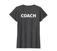 Soccer Coach Team On Back Sports Coaching T-Shirt, Women, Dark Heather Grey, 3X-Large