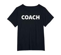 Soccer Coach Team On Back Sports Coaching T-Shirt, Women's Plus, Black, 2X