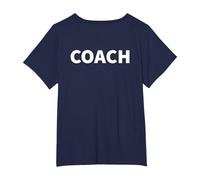 Soccer Coach Team On Back Sports Coaching T-Shirt, Women's Plus, Navy Blue, 3X