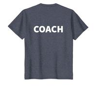 Soccer Coach Team On Back Sports Coaching T-Shirt, Youth, Heather Blue, X-Small