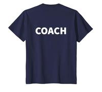 Soccer Coach Team On Back Sports Coaching T-Shirt, Youth, Navy Blue, Medium