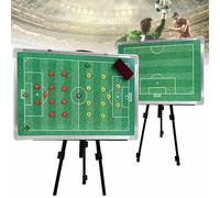 Soccer Coaching Tactical Board, Portable Magnetic Football Blackboard with Bag and Retractable Tripod, Double-Sided Magnetic Writable and Erasable for Command Training