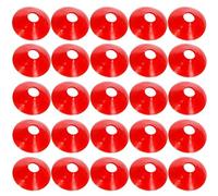 Soccer Cones 25Pcs 7x2" Small Portable Lightweight Thicken Basketball Soccer Training Cones with Hole Kids Basic Obstacle Course for Football, Skating, Basketball, RedSoccer