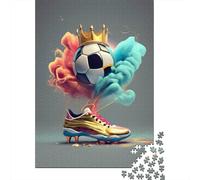 Soccer Crown Glory 1000Pc for Adults Gifts: Crowned Soccer Ball with Cleat Educational Game Challenge & Brainteasing Activity 38x26cm/1000pcs