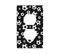 Soccer Decorative Light Switch Cover Plate - 1-Gang Duplex Outlet Wall Plate, Modern Outlet Cover Faceplate for Bathroom Kitchen Home Décor, Vintage Switch Plate Covers