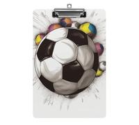 Soccer Drawing Clipboard, A4 Acrylic Clipboard with Hanging Hole, Ultra-Light Clip Board - Holds 100 Sheets, Shatterproof Document Holder for Office, 12.5" X 8.5"