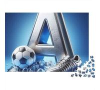 Soccer Equipment Set 1000 Piece Jigsaw Puzzles Soccer-themed Letter A Adults Aged 12 And Above Educational Game Beautiful Decoration Challenge High Difficulty Birthday Gifts 38x26cm/1000pcs