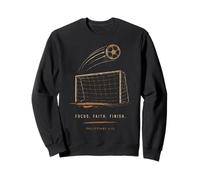 Soccer Faith Focus Finish Philippians Christian Verse Sweatshirt