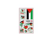 Soccer Fan National Flag Temporary Tattoos Waterproof 5 Pack, 2026 World Cup Match Day Decor(JO)