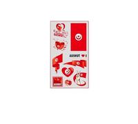 Soccer Fan National Flag Temporary Tattoos Waterproof 5 Pack, 2026 World Cup Match Day Decor(TN)