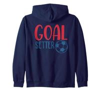 Soccer Fan Training Soccer Practice Goal Setter Boys Girl Zip Hoodie