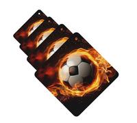 Soccer flame Car Air Fresheners Cards 4 Pcs Hanging Fragrance Scented Cards Long-Lasting Car Aromatherapy Tablets for Wardrobe Bathroom Car Interior Mirror Pendant Gifts