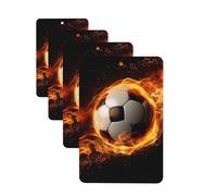 Soccer flame Car Air Fresheners Cards 4 Pcs Hanging Fragrance Scented Cards Long-Lasting Car Aromatherapy Tablets for Wardrobe Bathroom Car Interior Mirror Pendant Gifts