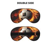 Soccer Flame Double-Sided Silk Sleep Mask, Adjustable Light Blocking Eye Mask for Travel, Men & Women, Soft Comfortable Blindfold 20x10cm