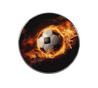 Soccer Flame Fridge Sticker Funny Fridge Magnets Novelty Round Fridge Magnets Reusable for Whiteboard, Locker, Kitchen, Office- Strong Decor Magnetic Stickers