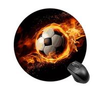 Soccer Flame Round Mouse Pad Smooth Glide Gaming Mousepad Extra Density Portable Comfortable Mouse Mat for Desk, Home, Office 7.8x7.8 Inches