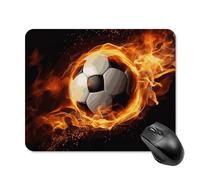 Soccer Flame Square Mouse Pad Portable Computer Mousepad with Non-Slip Rubber Base 20 * 25cm Ultra-Thin Gaming Mouse Mat for Computer Laptop Office Desk Accessories