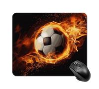 Soccer Flame Square Mouse Pad Portable Computer Mousepad with Non-Slip Rubber Base 25 * 30cm Ultra-Thin Gaming Mouse Mat for Computer Laptop Office Desk Accessories