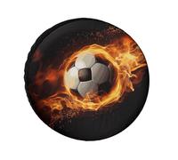 Soccer Flame Tire Covers Waterproof Anti UV Tire Cover 24inch Single Axle Wheel Covers for RV Truck SUV Trailer Universal for All Seasons
