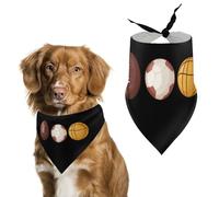 Soccer Football Basketball Funny Dog Bandanas Adjustable Pet Neckerchief Summer Triangle Scarf for Small Medium Large Pets