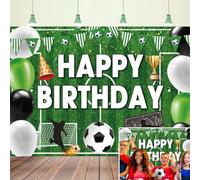 Soccer Football Field Photo Background Sport Themed Birthday Background for Boys Party Decorations Cake Table Decor Banner (7x5FT(210x150cm))