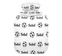 Soccer Football White Hot Water Bottle with Cover for Pain Relief Bed Warmer Hot Water for Period Cramps, 2L