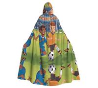 Soccer for Boys 03 Adult Halloween Party Cloak-Stylish Pumpkin Theme Hooded Wizard Robe Cosplay Costumes Black