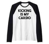 Soccer Funny - Kicking is My Cardio Raglan Baseball Tee
