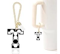 Soccer Gifts,Letter Charm Accessories for Stanley Cup Soccer Initial Keychain Charm for Stanley Tumbler,Purse Backpack,Soccer Gifts for Boys Teen Girls Mom Coach Soccer Lovers