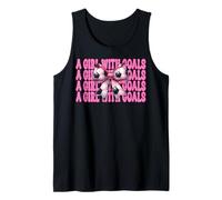 Soccer Girl Mom Mama Mother's Day Coquette A Girl With Goals Tank Top
