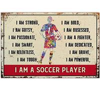 Soccer Girl Vintage Metal Sign I Am A Soccer Player Retro Tin Poster Club Office Home Garage Wall Art Decor Plaque 8x12 Inch