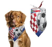 Soccer Goal and Croatia Flag Dog Bandanas Triangle Dog Bibs Cute Pet Scarf Kerchief for Small Medium Large Pet