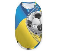 Soccer Goal and Ukraine Flag Pets Shirt Vest Cute Dog Tank Top Soft Sleeveless T-Shirt for Puppy Kitty Cats 2XL