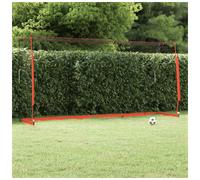 Soccer Goal Black/Red 366.5x91x183cm Portable Foldable Steel & Fibreglass Frame