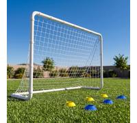 Soccer Goal for Backyard, 8x6,12x6,16x7 FT Rust-Proof Reinforced Metal | Soccer Goals with PE Soccer Net, Target Net & Training Cones, Outdoor Soccer Net for Kids, Youth Training/Team Games