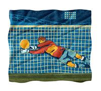 Soccer Goal Keeper Pattern Fleece Throw Blanket for Couch Sofa or Bed Cozy Soft Blankets
