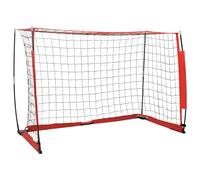 Soccer Goal Portable Black/Red 184x91x124.5cm Steel Fibreglass Frame Net Outdoor