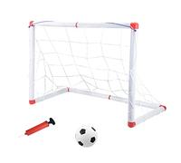 Soccer Goal Set with Net and Pump for Indoor Backyard Sport Game - Easy Setup Collapsible Storage Travel Fun Learning Play Improve Coordination Social Skills